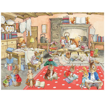 New York Puzzle Company New York Puzzle Co. Peter Rabbit: Peter Rabbit's Book Club Puzzle 1000pcs