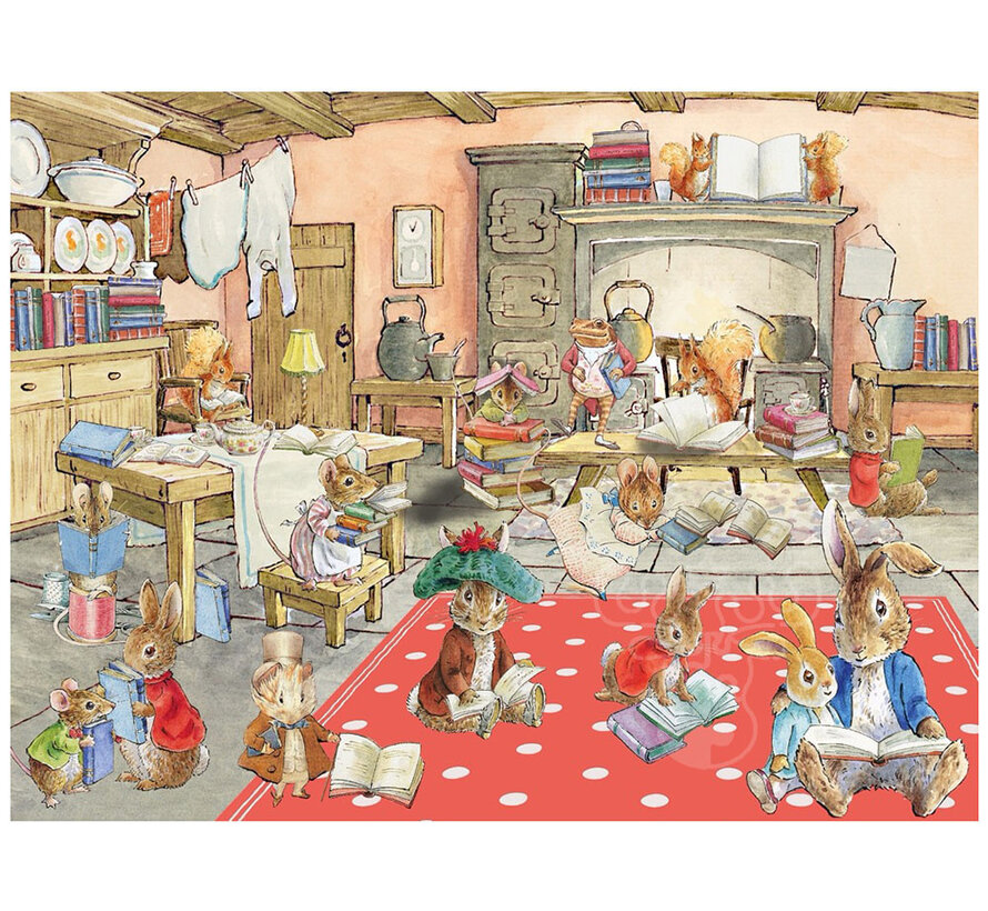 New York Puzzle Co. Peter Rabbit: Peter Rabbit's Book Club Puzzle 1000pcs