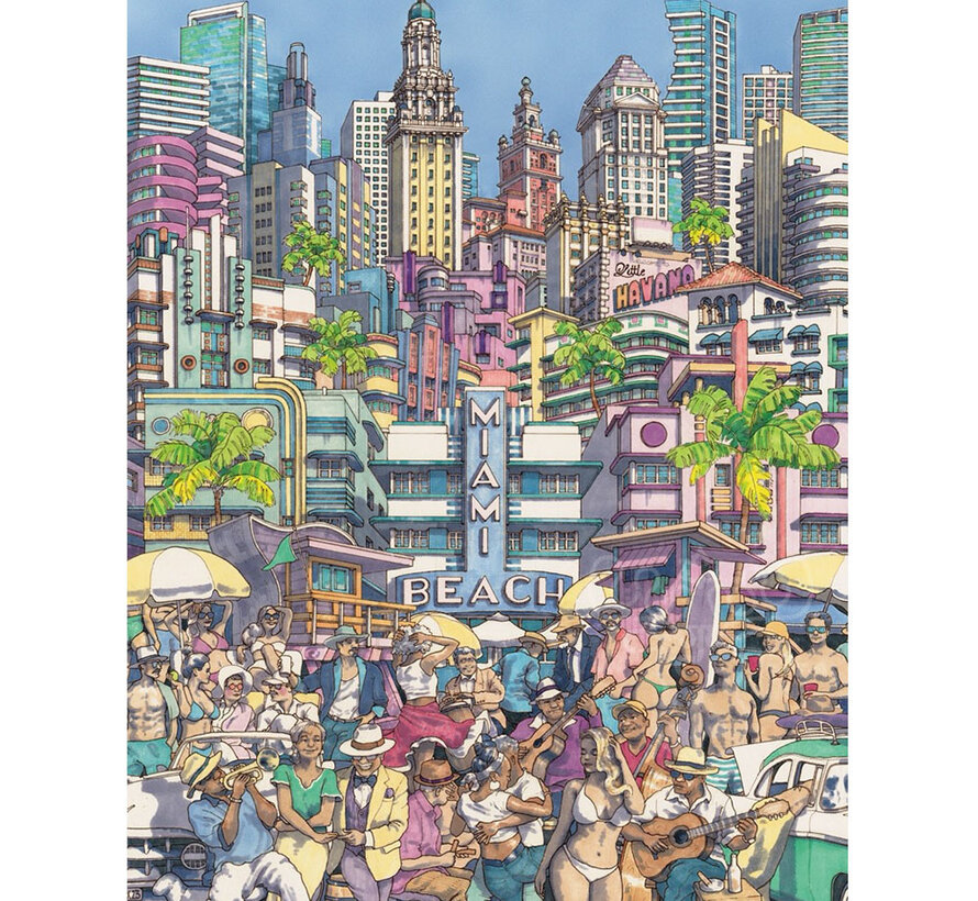 New York Puzzle Co. Max Tilse: Sun Kissed City Puzzle 500pcs