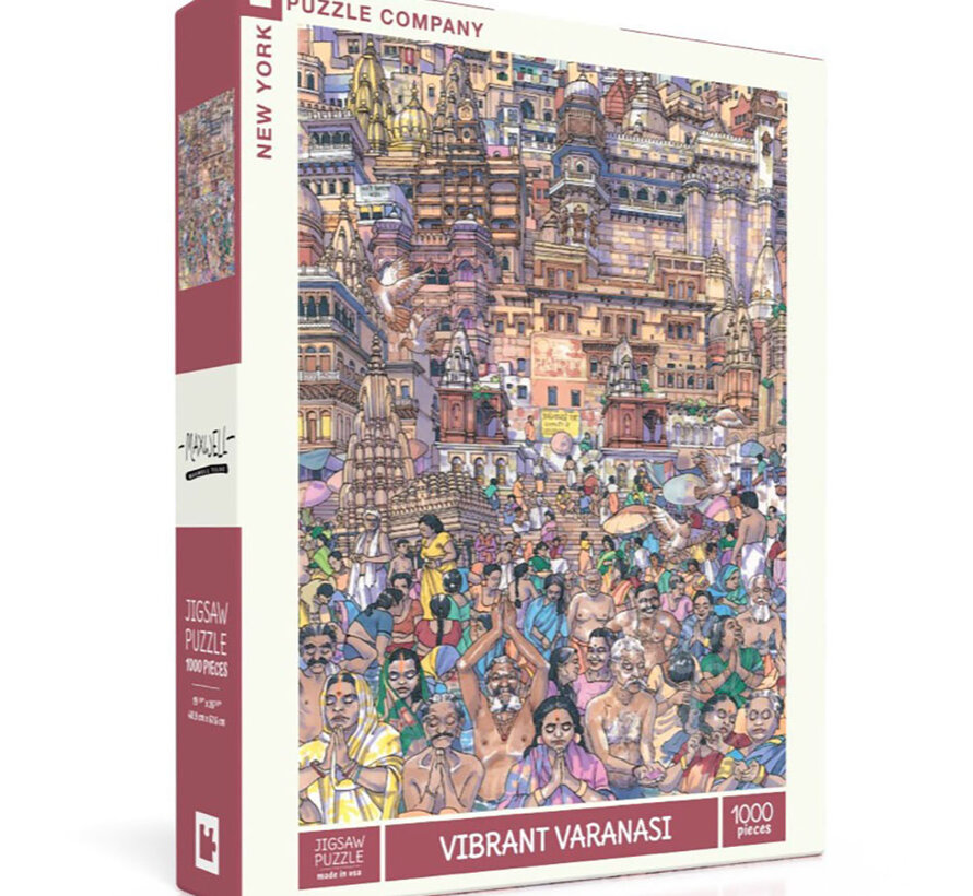 New York Puzzle Co. Max Tilse: Vibrant Varanasi Puzzle 1000pcs