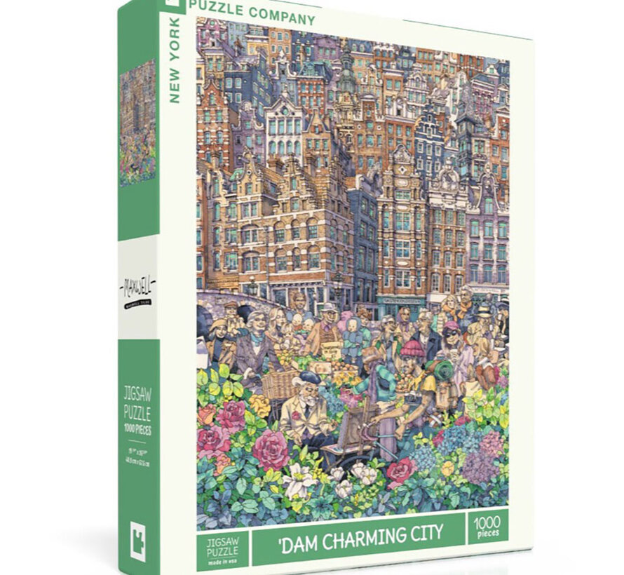 New York Puzzle Co. Max Tilse: 'Dam Charming City Puzzle 1000pcs