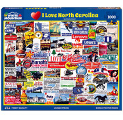 White Mountain White Mountain I Love North Carolina Puzzle 1000pcs