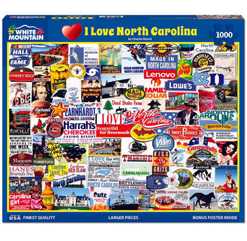 White Mountain White Mountain I Love North Carolina Puzzle 1000pcs