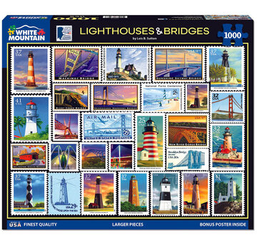 White Mountain White Mountain Lighthouses & Bridges Puzzle 1000pcs