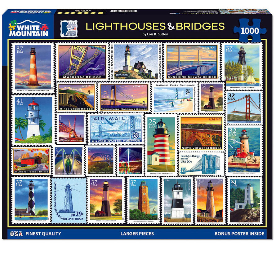 White Mountain Lighthouses & Bridges Puzzle 1000pcs