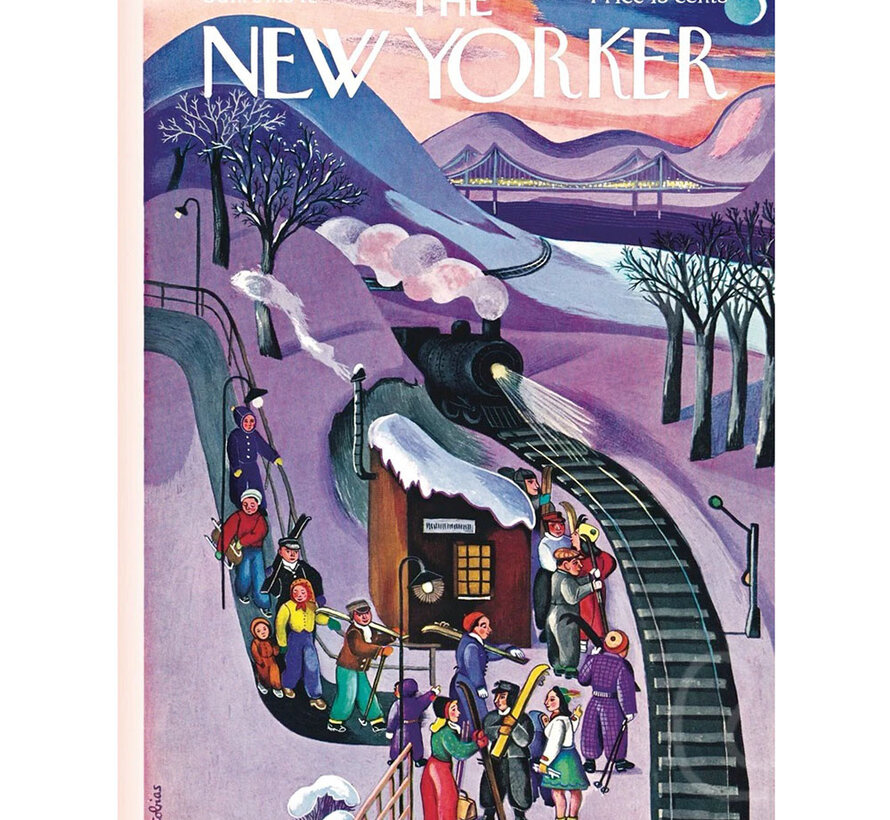 New York Puzzle Co. The New Yorker: Skiing Express Puzzle 500pcs