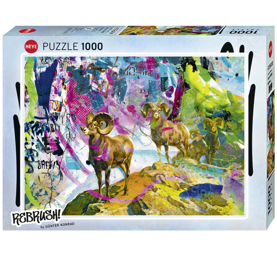 FINAL SALE Heye Rebrush: Big Horns Puzzle 1000pcs