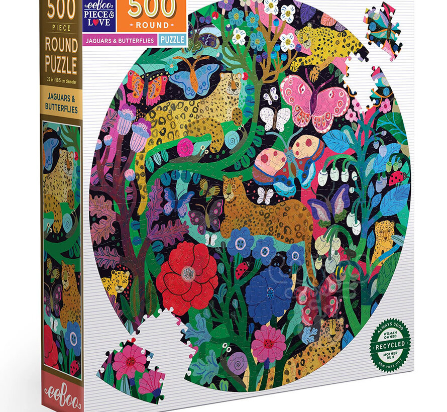eeBoo Jaguars and Butterflies Puzzle 500pcs