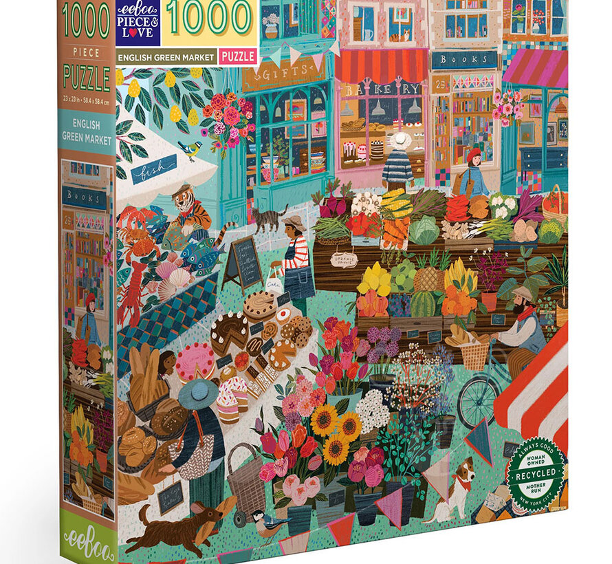 eeBoo English Green Market Puzzle 1000pcs