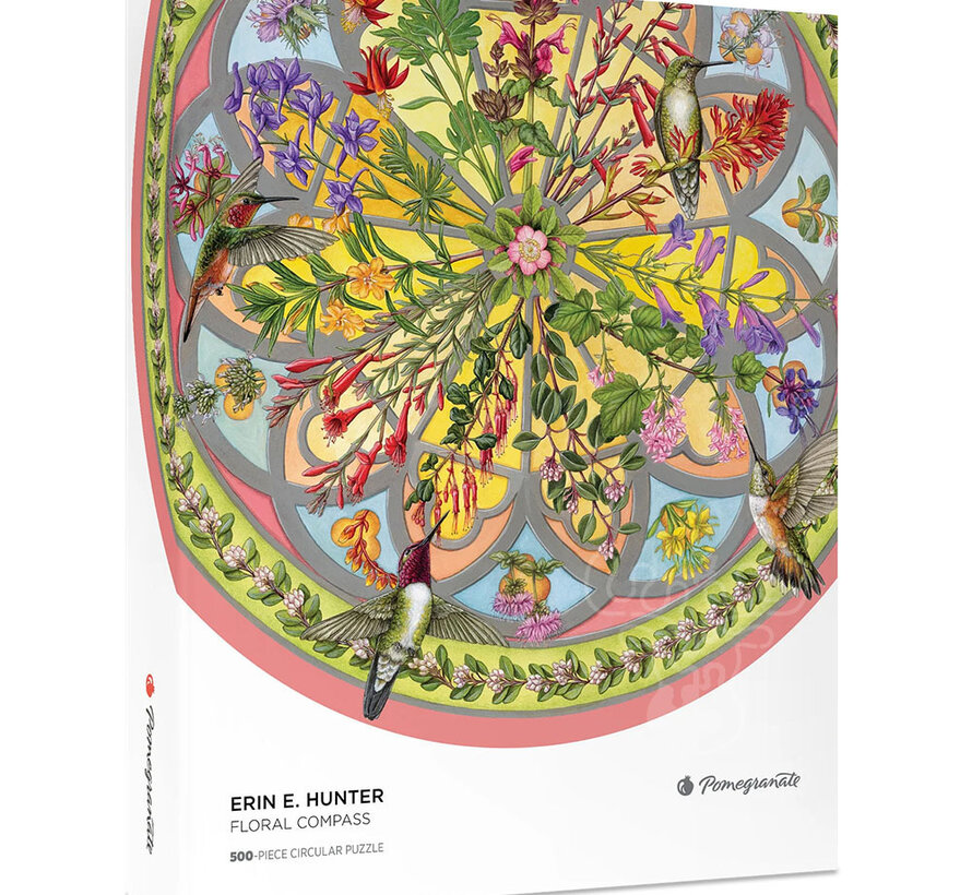 Pomegranate Hunter, Erin E. : Floral Compass Circular Puzzle 500pcs