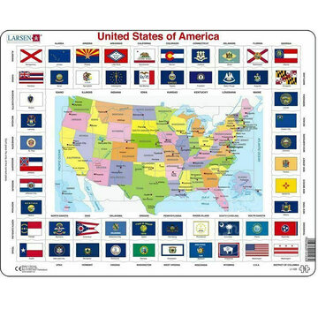 Larsen Puzzles FINAL SALE Larsen United States of America Flag Tray Puzzle 70pcs
