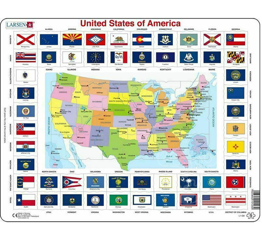 FINAL SALE Larsen United States of America Flag Tray Puzzle 70pcs