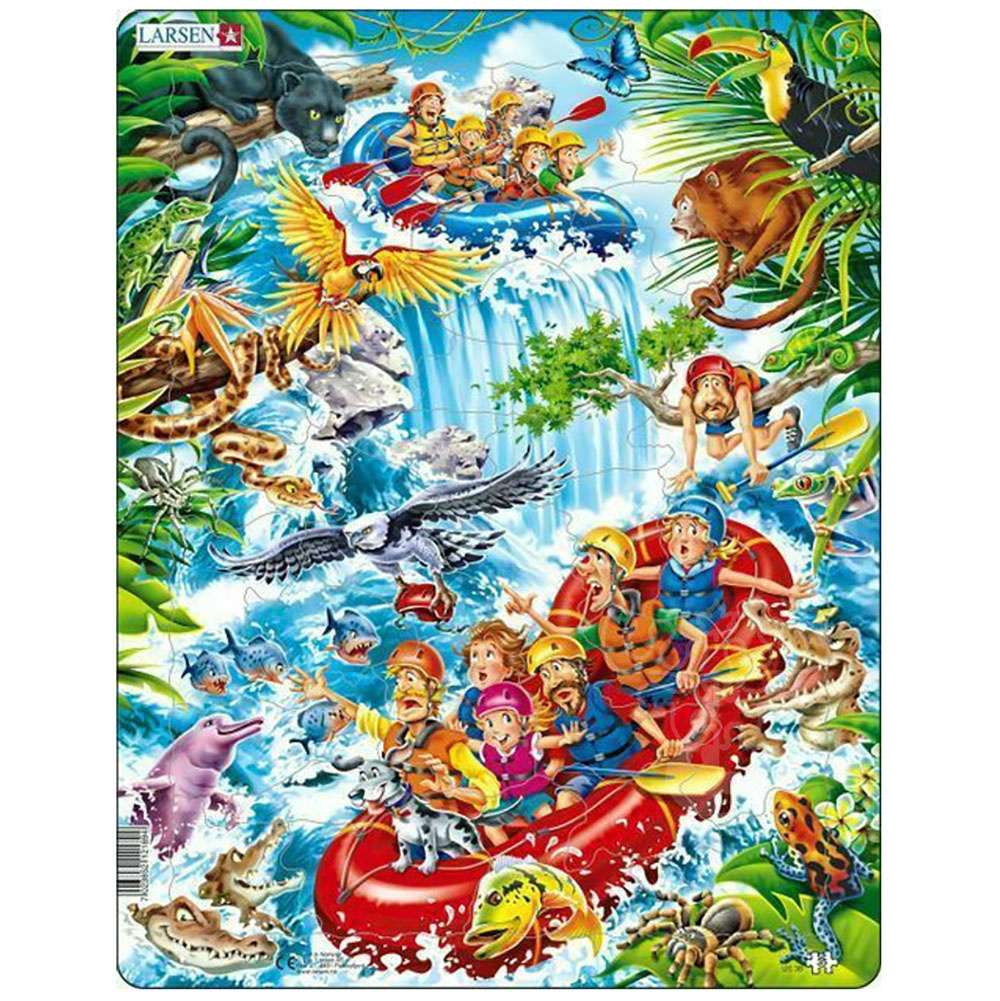 Larsen Puzzle 102 Pezzi - I Vichinghi, Con Forme Individuali, Educativo, Cartone Riciclato, 36,5x28,3 Cm