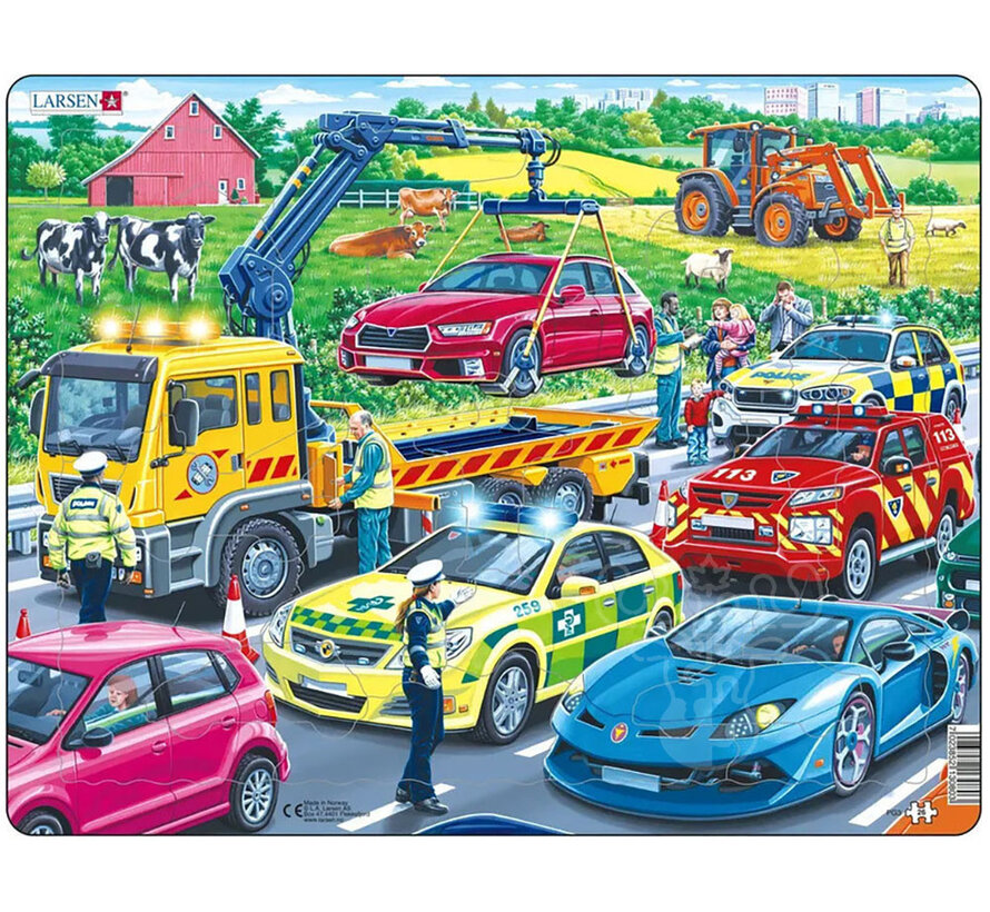 Larsen Rescue Vehicles Tray Puzzle 26pcs