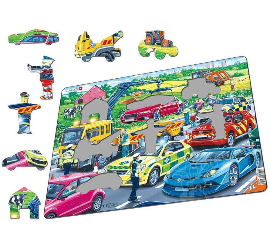 Larsen Rescue Vehicles Tray Puzzle 26pcs
