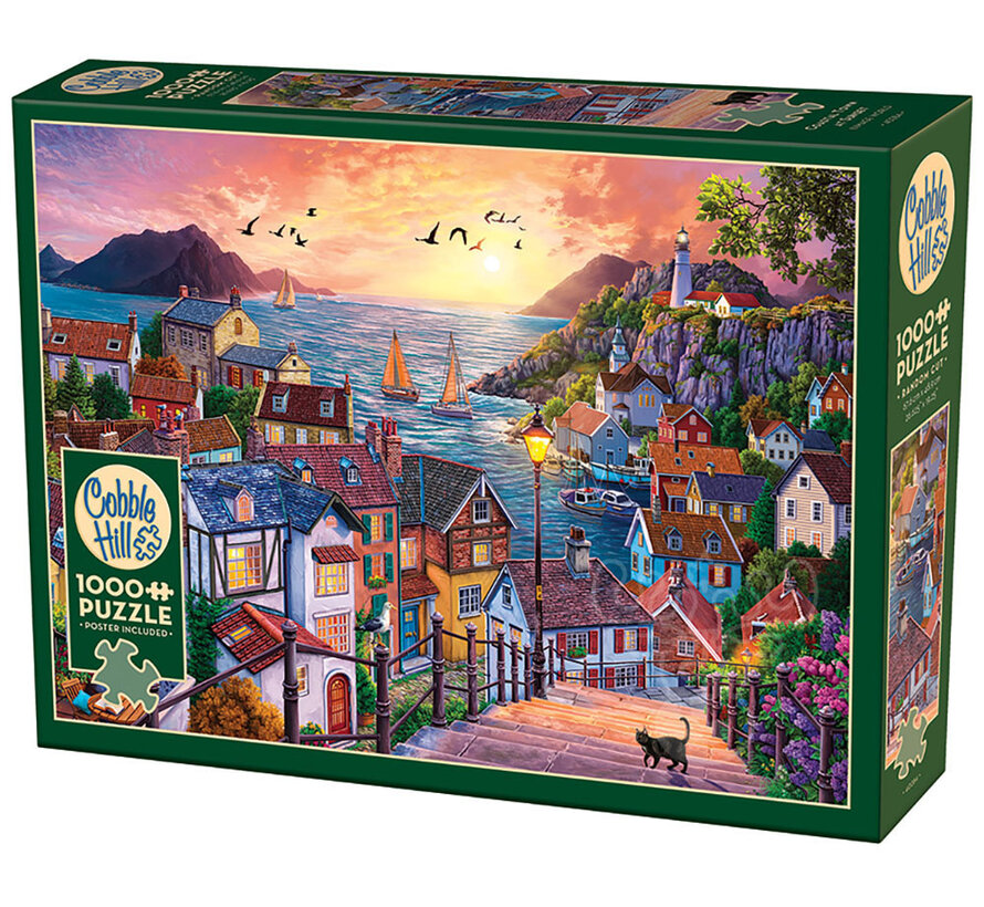 Cobble Hill Coastal Town at Sunset Puzzle 1000pcs