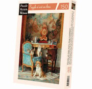 Puzzle Michèle Wilson Michèle Wilson Lambert: Family of Cats and a Dog Wood Puzzle 150pcs