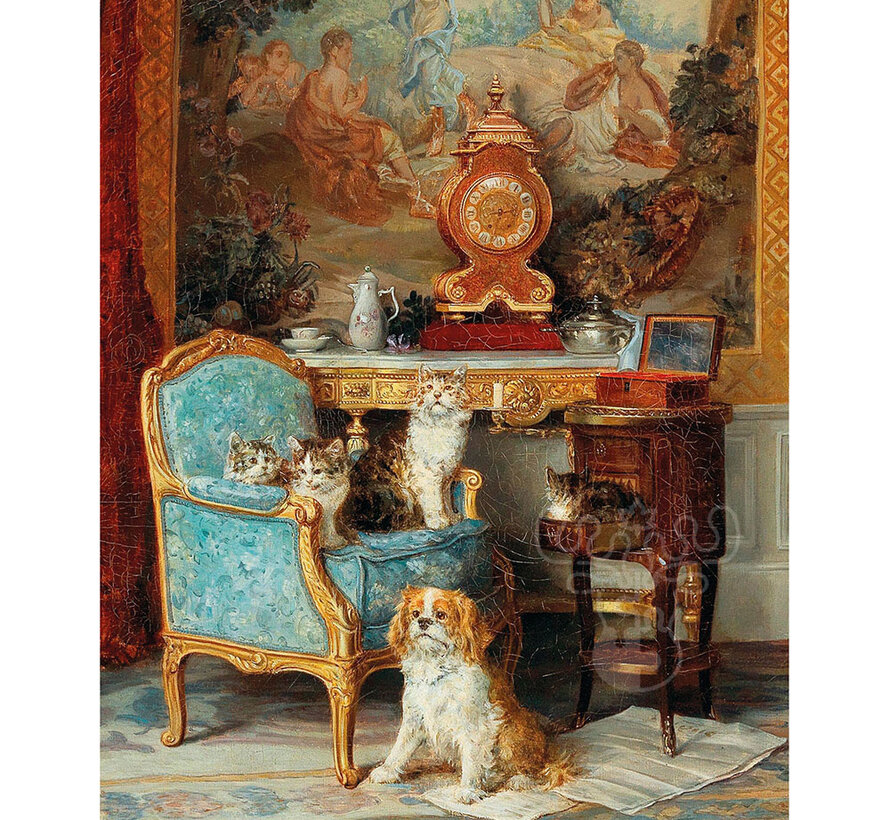 Michèle Wilson Lambert: Family of Cats and a Dog Wood Puzzle 150pcs