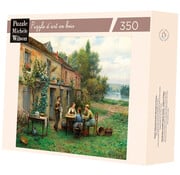 Puzzle Michèle Wilson Michèle Wilson Knight: Coffee in the Garden Wood Puzzle 350pcs