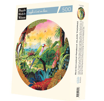 Puzzle Michèle Wilson Michèle Wilson Thomas: Red-Breasted Parakeet Round Wood Puzzle 500pcs
