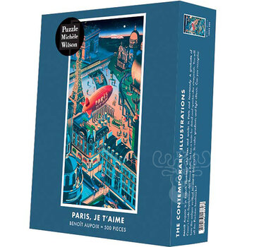 Puzzle Michèle Wilson Michèle Wilson Contemporary Illustrations Aupoix: Paris, I Love You Wood Puzzle 500pcs