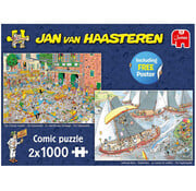 Jumbo Jumbo Jan van Haasteren - The Cheese Market & Sailboat Race Puzzle 2 x 1000pcs