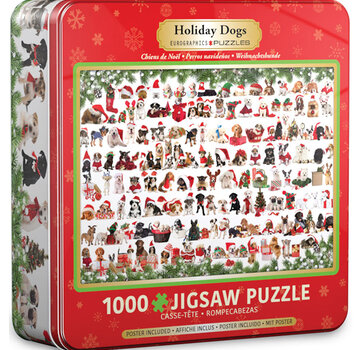 Eurographics FINAL SALE Eurographics Holiday Dogs Puzzle 1000pcs Tin