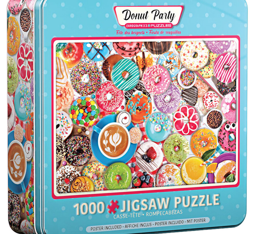 FINAL SALE Eurographics Donut Party Puzzle 1000pcs Tin