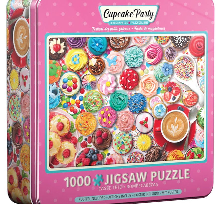 FINAL SALE Eurographics Cupcake Party Puzzle 1000pcs Tin