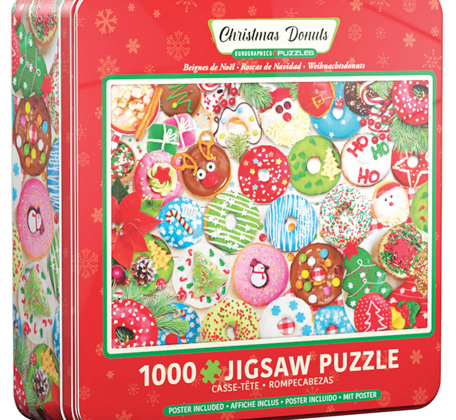 FINAL SALE Eurographics Christmas Donuts Puzzle 1000pcs Tin