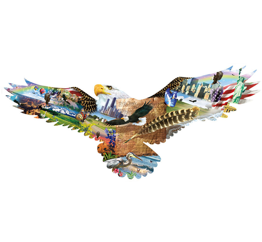 FINAL SALE SunsOut As the Eagle Flies Shaped Puzzle 600pcs