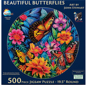 SunsOut SunsOut Beautiful Butterflies Round Puzzle 500pcs