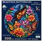 SunsOut Beautiful Butterflies Round Puzzle 500pcs