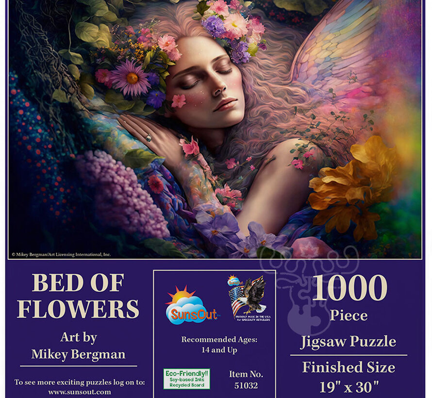 FINAL SALE SunsOut Bed of Flowers Puzzle 1000pcs
