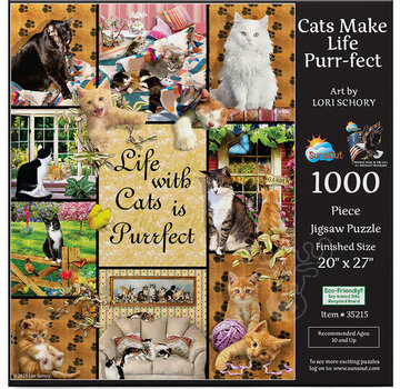 SunsOut FINAL SALE SunsOut Cats Make Life Purr-fect Puzzle 1000pcs