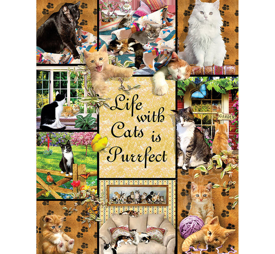 FINAL SALE SunsOut Cats Make Life Purr-fect Puzzle 1000pcs