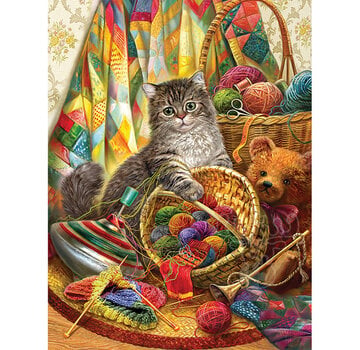 SunsOut FINAL SALE SunsOut Kitten and Wool Puzzle 1000pcs