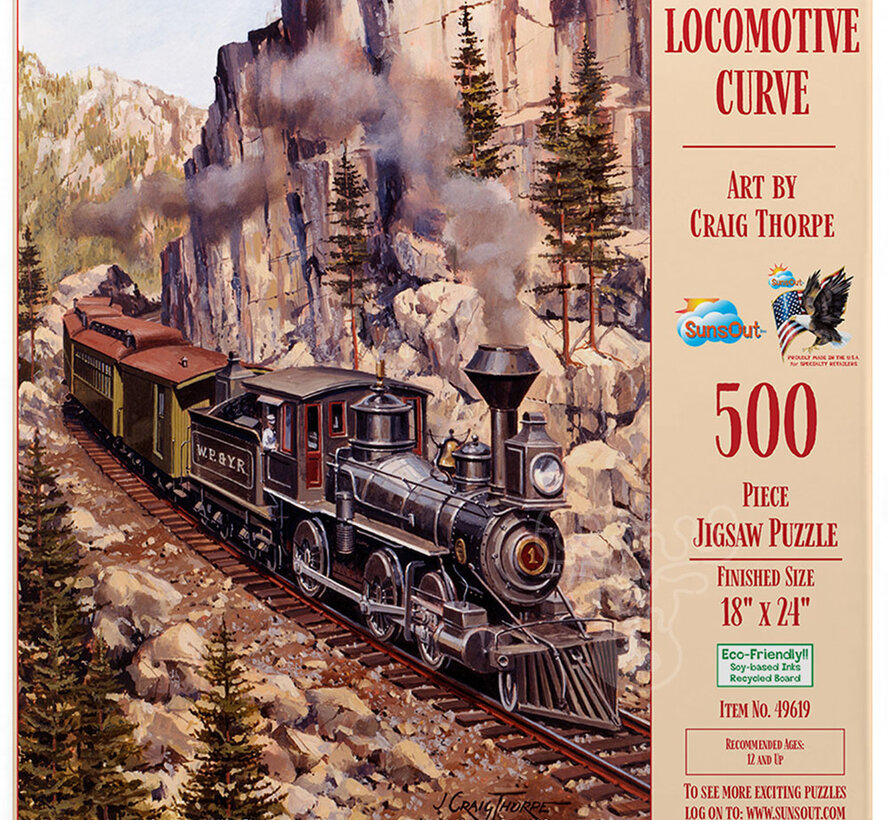 FINAL SALE SunsOut Locomotive Curve Puzzle 500pcs
