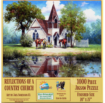 SunsOut FINAL SALE SunsOut Reflections of a Country Church Puzzle 1000pcs