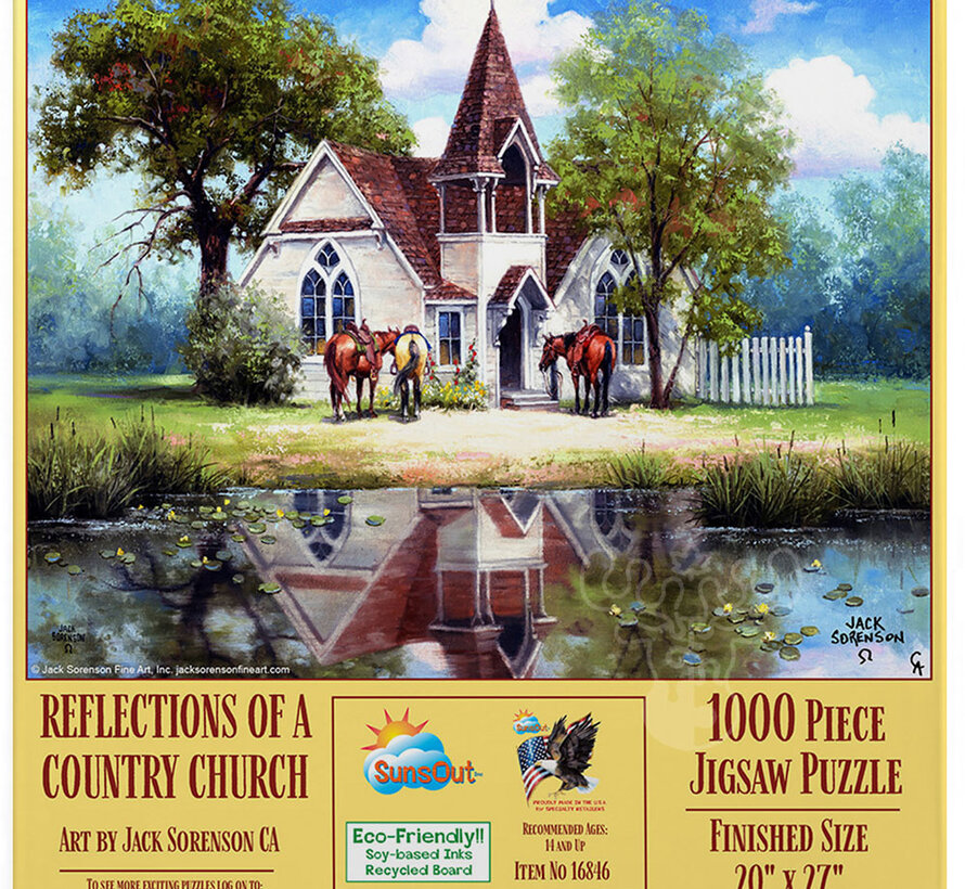 SunsOut Reflections of a Country Church Puzzle 1000pcs