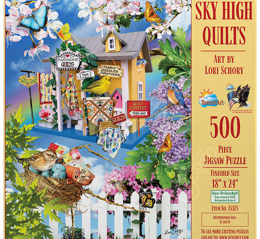 FINAL SALE SunsOut Sky High Quilts Puzzle 500pcs