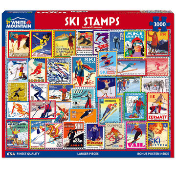 White Mountain White Mountain Ski Stamps Puzzle 1000pcs