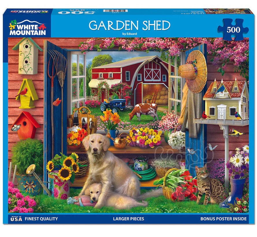 White Mountain Garden Shed Puzzle 500pcs