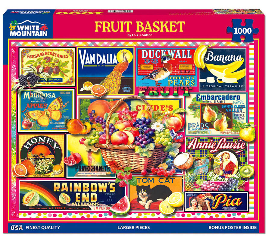 White Mountain Fruit Basket Puzzle 1000pcs