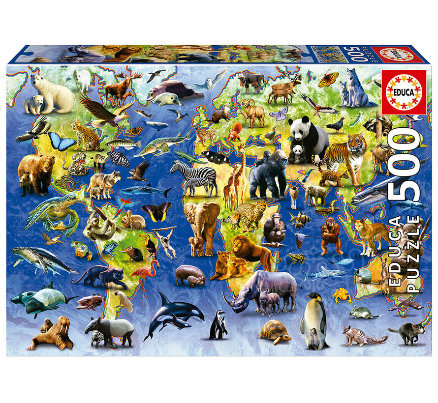 FINAL SALE Educa One Hundred Endangered Species Puzzle 500pcs