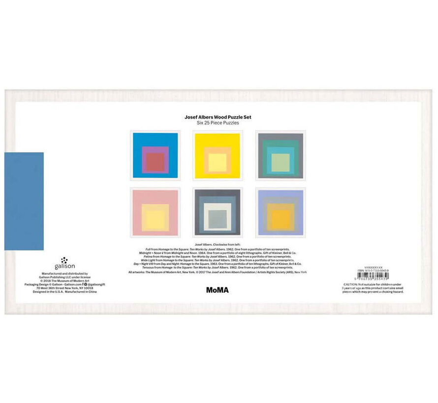 Galison Josef Albers: Moma Squares Wood Puzzle 6 x 25pcs*-CL