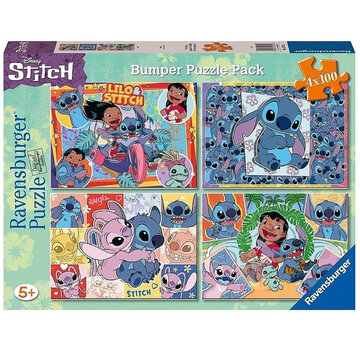 Ravensburger Ravensburger Disney Stitch Puzzle 4 x 100pcs Bumper Back