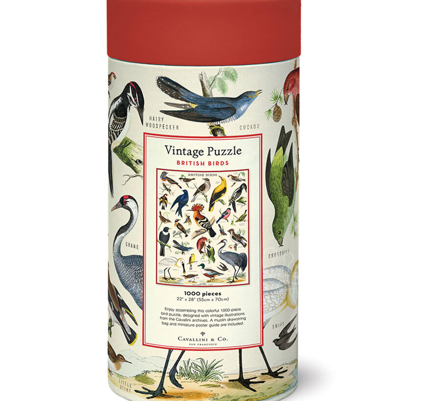 Cavallini Vintage: British Birds Puzzle 1000pcs