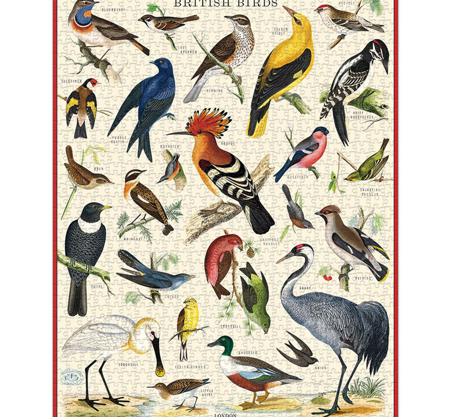 Cavallini Vintage: British Birds Puzzle 1000pcs