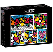 Bluebird Bluebird Romero Britto - Collage: Hearts and Flowers Puzzle 1500pcs